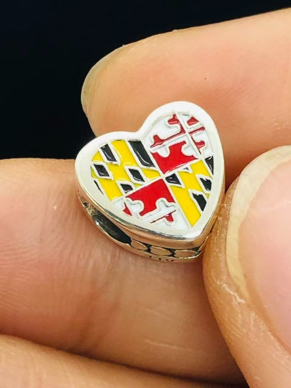 ✨🔥Pandora USA Flag Maryland Flag State Exclusive Reversible Heart Charm